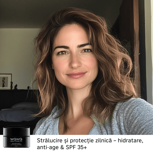 DermaRevolution Cremă de zi hidratantă, iluminatoare, antiage și antiimperfecțiuni cu SPF 35+ - Wawa Fresh Cosmetics