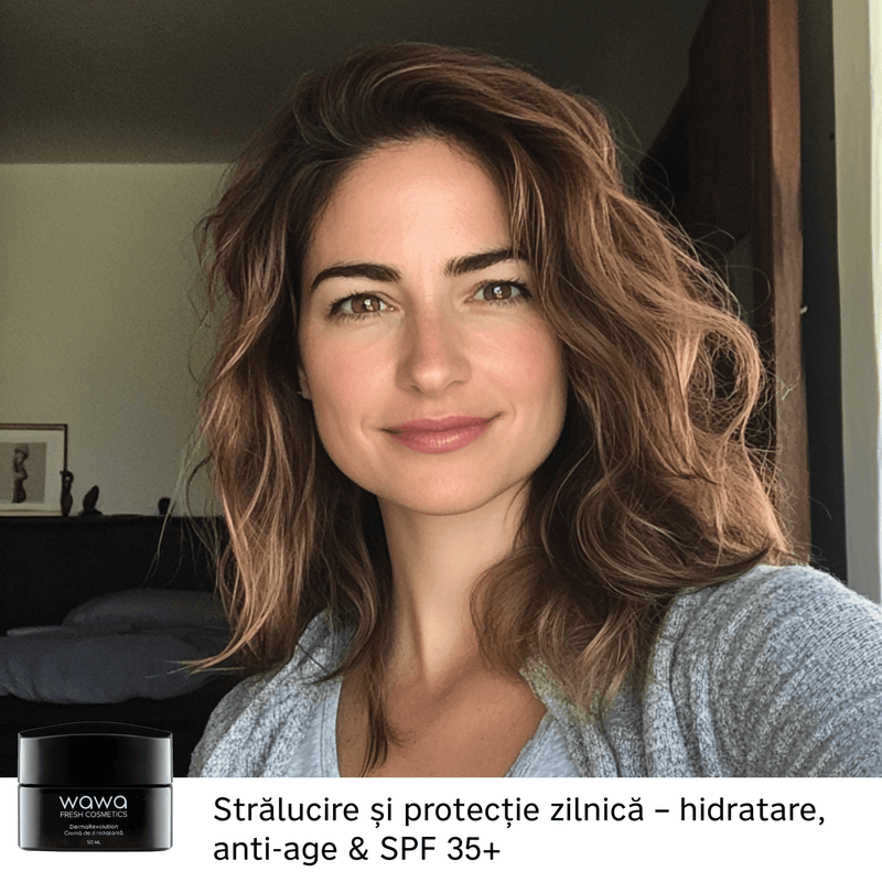 DermaRevolution Cremă de zi hidratantă, iluminatoare, antiage și antiimperfecțiuni cu SPF 35+ - Wawa Fresh Cosmetics